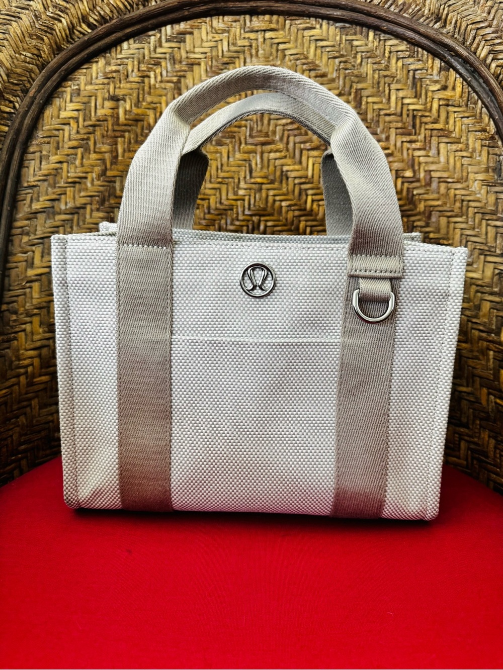Lululemon Two-Tone Canvas Mini Tote Bag 4.5L Mojave Tan/ Light Ivory